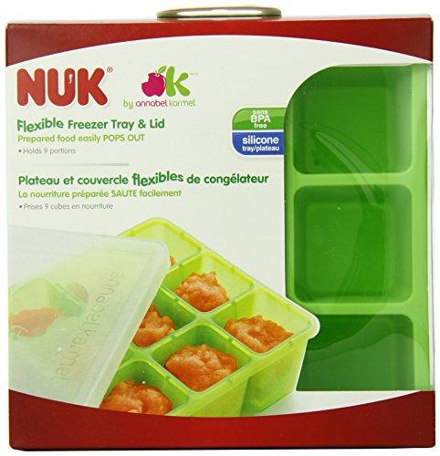 NUK Conjunto de tampa e bandeja flexível para freezer comida de bebê caseira, 78961, Verde, 1 Count (Pack of 1)