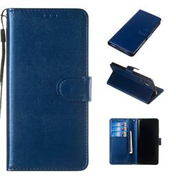 Capa Ultra para Xperia XA1 de couro PU carteira com compartimentos para cartão de identificação fecho magnético flip alça de mão à prova de choque capa para Sony Xperia XA1 Ultra - Azul