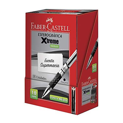 Caneta Esferográfica Xtreme 1.0 18 Unidades, Faber-Castell, Preto