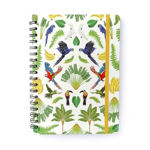 Caderno Espiral Pássaros Pautado 17X24 Floresta Tropical Branco, Cicero