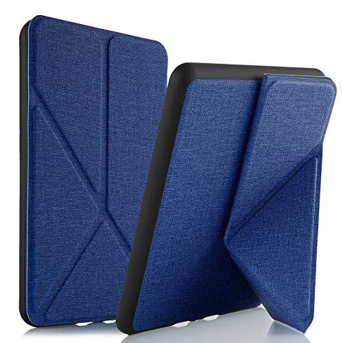 Capa Kindle 10a geração - WB Ultra Leve, Silicone Flexível e Sensor Magnético - Origami Tecido Azul