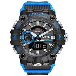 Relógio masculino, relógio eletrônico Hyranect, relógio esportivo multifuncional (Azul)