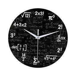 homozy Arte Decorativa Relógio de Parede a Pilhas Quartz Silencioso Relógios 12 Polegadas Pendurado Relógio para Shcool, Estudante Do Quarto, sala, Matemática