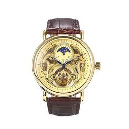 Romacci Relógio masculino de luxo oco clássico charme automático relógio de pulso mecânico