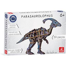 Brincadeira de Criança Planet Adventure 3D - Parasaurophus, Multicor, Brinquedo Pedagogico Madeira