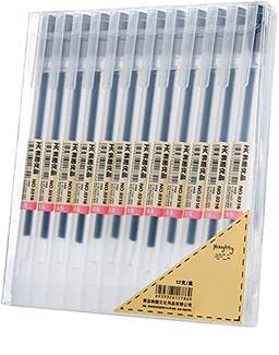 Caneta de tinta gel premium caneta esferográfica de ponta fina 0,5 mm para material de papelaria escolar de escritório 12 pacotes(0.5Black)