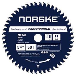 Norske Tools Lâmina de serra de corte de metal 50T NCSBP208 5-3/8" para telhado de aço, revestimento de metal, tubo de aço, parafusos de aço e mais 2 buchas (5/8" a 10 mm e 5/8" a 1/2")