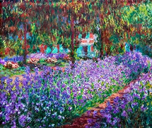 Jardim em Giverny de Claude Monet - 30x35 - Tela Canvas Para Quadro