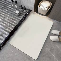 Auntzyj Tapete de banho de terra diatomácea, tapetes de banho de secagem rápida, adequado para banheiros, cozinhas e banheiros(Bege,60x40cm)