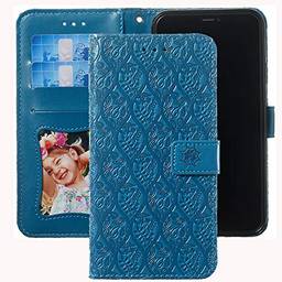 Capa carteira XYX para Xperia XA1 Ultra, Capa para Xperia XA1 Ultra, [Flor de ratã 3D] Capa de couro PU com fecho magnético de suporte, capa protetora para Sony Xperia XA1 Ultra (azul)