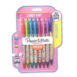 Blister C/8 Caneta Papermate Km 100 Rt Candy Pop Sortidas
