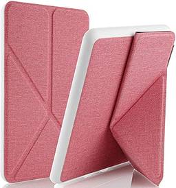 Capa Novo Kindle Paperwhite 11a geração 2021 - WB Ultra leve Silicone Flexível e Sensor Magnético - Origami Tecido Rosa
