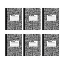 Cadernos de composição Oxford, pauta universitária, 24 x 18 cm, 100 folhas, preto, pacote com 6 (63767)