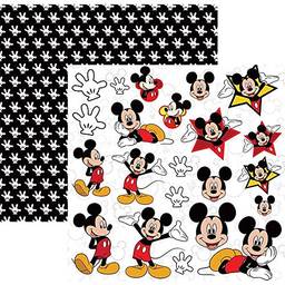 Kit Fls.P/ Scrap Df Mickey Mouse 2 Recortes C/12 Un, Toke E Crie, Sdfd019, Multicolorido, Pacote De 12
