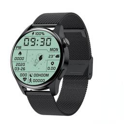SANDA Bluetooth Call Relógio Inteligente Masculino Toque Completo Esporte Fitness Relógios À Prova D' Água Freqüência Cardíaca Banda De Aço Smartwatch Android IOS (Mesh belt black)