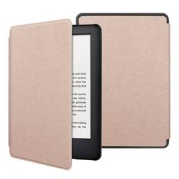 Capa + Pelicula para Novo Kindle Paperwhite de 6.8 Polegadas (2021) Função Hibernação (Rose Gold)