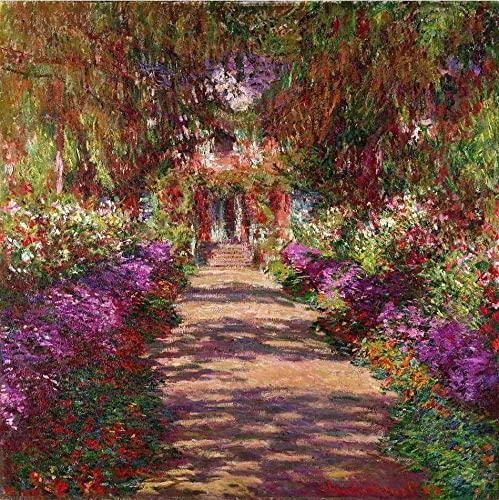 O Caminho do Jardim de Monet de Claude Monet - 75x75 - Tela Canvas Para Quadro