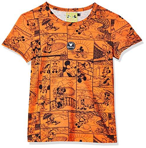Camiseta Mickey Quadrinhos, Colcci Fun, Meninas, Laranja/Preto, 14