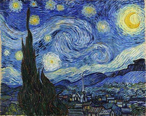 Noite Estrelada de Vincent van Gogh - 75x94 - Tela Canvas Para Quadro