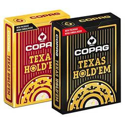Baralho Copag de Poker Texas Hold`Em Borgonha e Texas Hold'Em Dourado ( Kit com 2 Baralhos )
