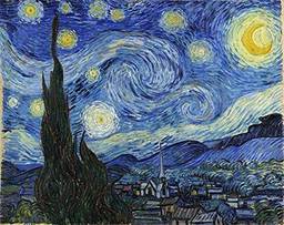 Tela Canvas para Quadro - Noite Estrelada de Vincent van Gogh (Small 30x38cm)