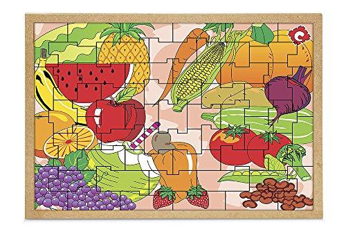 Carlu Brinquedos - Frutas e Legumes Quebra-Cabeça da 55 Peças, 4+ Anos, Multicor, 1300