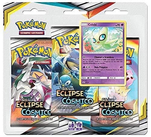 Triple Pack Pokémon Celebi Sol e Lua 12 Eclipse Cósmico
