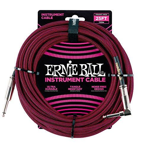 Ernie Ball Cabo de instrumento, vermelho/preto, 7,6 m