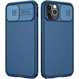 Capa Nillkin CamShield Pro Slim compatível com iPhone 12/iPhone 12 Pro, capa protetora para 12 Pro com protetor de câmera PC rígido e capa de telefone TPU para celular 12 6,1 polegadas (blue)