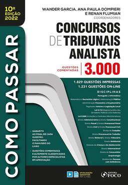 Como Passar Em Concursos De Tribunais Analista - 3.000 QuestõEs Comentadas - 10ª Ed - 2022
