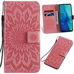 Capa carteira XYX para Galaxy A51, Samsung A51 Girassol Capa protetora de couro PU para Samsung A51 SM-A515 (Rosa)