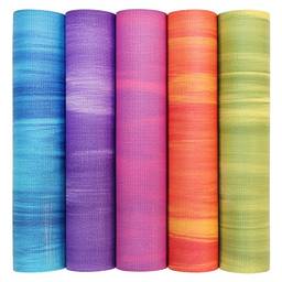 Tapete de Yoga tie dye ganges, PVC eco, confortável, yoga mat indicado para iniciantes, ginástica e pilates 183x60cm (Azul/Aqua)