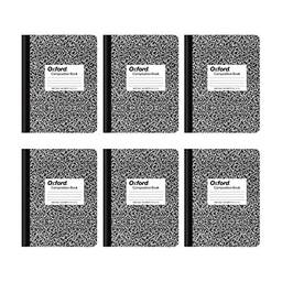 Cadernos de composição Oxford, papel pautado largo, 24 x 18 cm, 100 folhas, preto, pacote com 6 (63764)