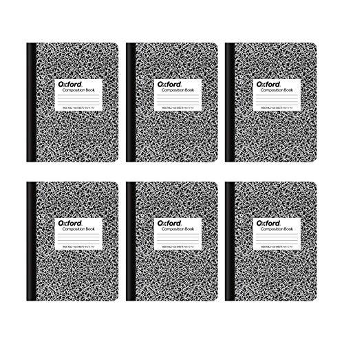 Cadernos de composição Oxford, papel pautado largo, 24 x 18 cm, 100 folhas, preto, pacote com 6 (63764)