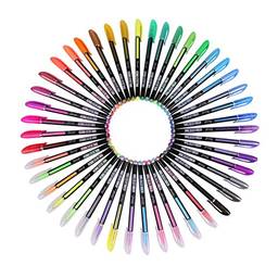 Homyl Canetas de gel de 48 cores com glitter artístico neon metálico esferográfica Marcadores de desenho