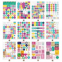 Adesivo De Planejador,Sailsbury 12 folhas Essentials Planner Sticker Weekly Daily Schedule Sticker Planner Sticky Notes for DIY Calendar Planner Journal Decoration
