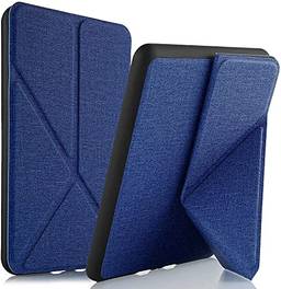 Capa Novo Kindle Paperwhite 11a geração 2021 - WB Ultra leve Silicone Flexível e Sensor Magnético - Origami Tecido Azul