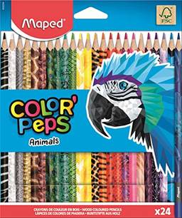 Lápis de Cor, Maped, Color Peps Animals, 24 Cores